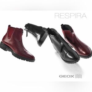 Geox Respira Leather Boots – EU 37 – Front Zip – Comfortable & Elegant